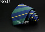 New Men's Tie Classic Stripe 7cm Jacquard Red Blue Green Necktie Daily Wear Cravat Wedding Party Dress Accessories Gift For Man