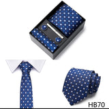 Gravatas For Men Luxury  Tie Hanky Pocket Squares Cufflink Set Necktie Box Male Brown April Fool's Day