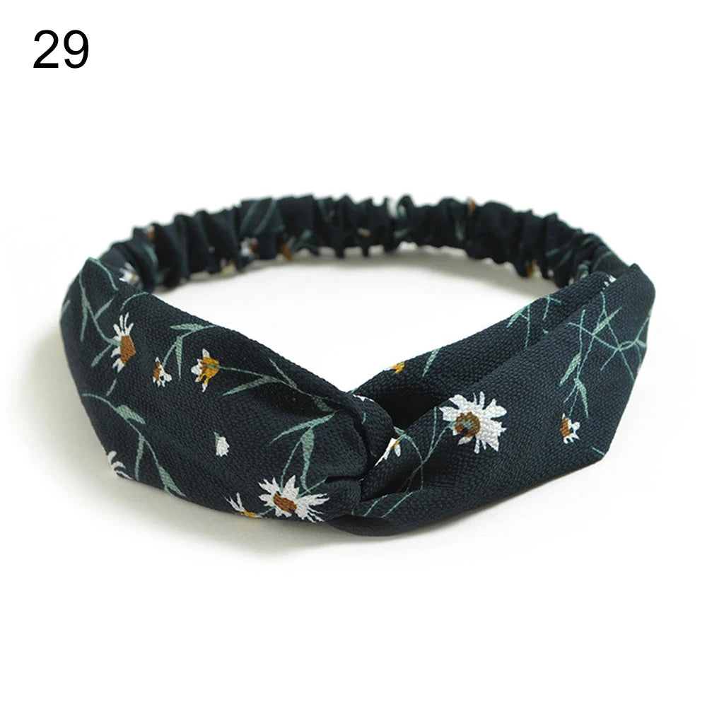 New Fashion Women Girls Bohemian Hair Bands Print Headbands Vintage Cross Turban Bandage Bandanas HairBands Hair Accessories