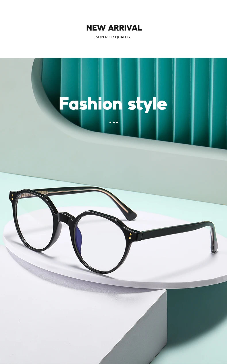 2022 Trending Blue Light Blocking Men's Retro Glasses TR90 Anti Radiation Eyeglasses Women Round Transparent Fashion Eyewear