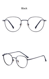 YIMARUILI New Titanium Alloy Wide-Rim Glasses Frame Men Round Retro Myopia Optical Prescription Eyeglasses Frame Women 80047