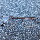 Men's business glasses frame half frame Square frame ultra light comfortable titanium alloy optical prescription Eyeglasses