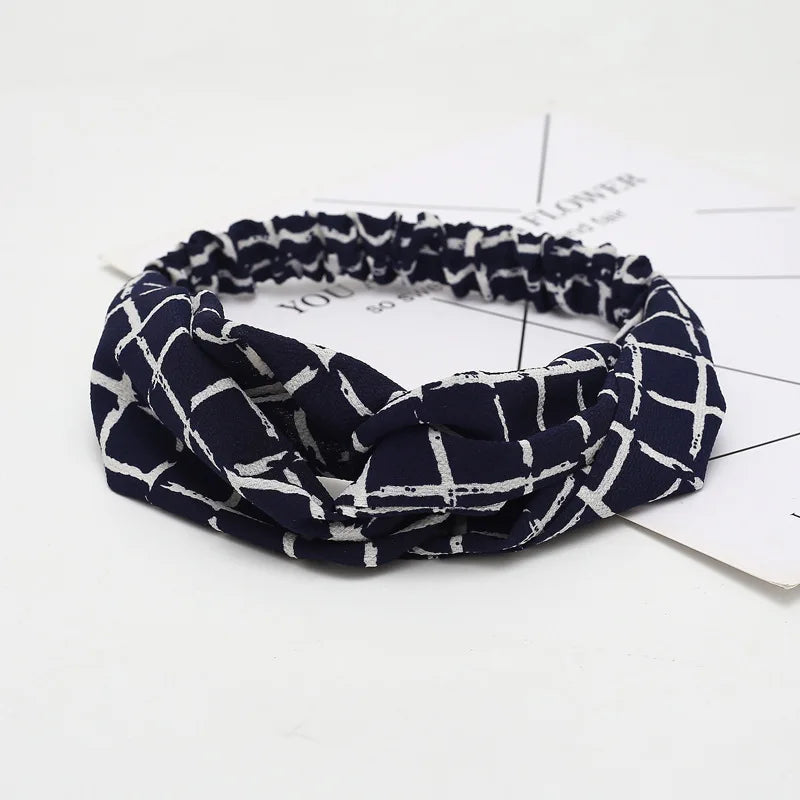 2020 Fashion Bohemian Headband Print Hairbands For Women Girls Vintage Cross Knot Turban Bandanas Headwear Hair Accessories