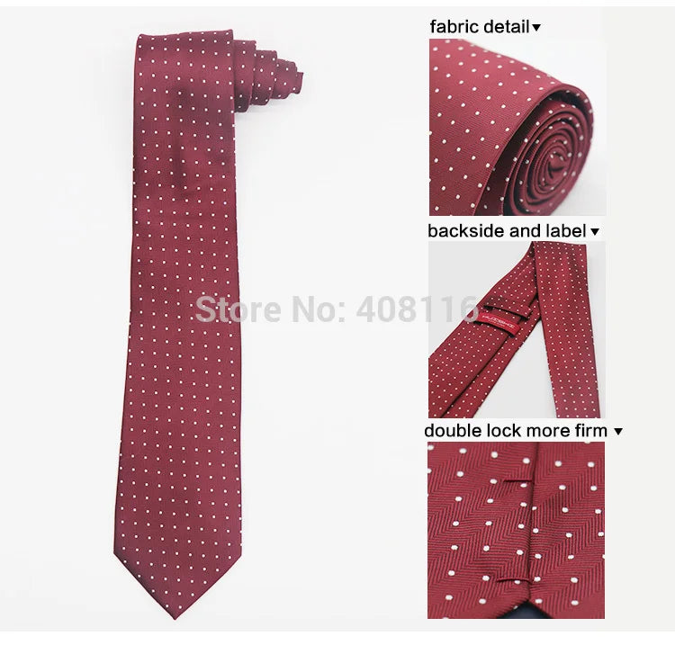 HUISHI 8cm Dot Neckties Skinny Fashion Business Men Polyester Microfiber Neck Tie Polka Check Men Neckie For Gentlemen Wedding