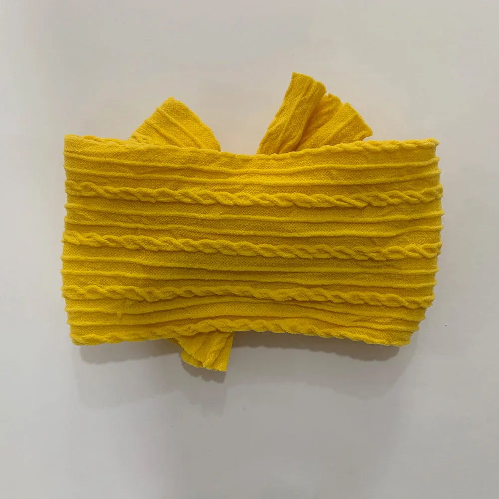 Solid Cable Bow Baby Headband for Child Nylon Layers Headwear Kids Elastic Turban Headwraps Newborn Boys Girls Hair Accessories