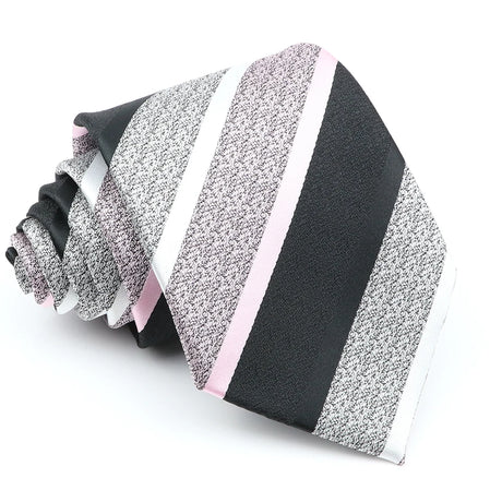 New Men's Formal Tie Striped Blue Gray Necktie 8cm Wide Tie Gift For Man Office Wedding Party Cravat Man Accessories Daily Wear