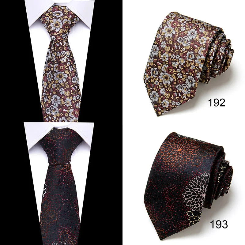 Brand Ties for Men Floral Cotton  Wedding Black Tie 7cm Gravatas Corbatas Fashion Casual Printed Tie Necktie Cravate