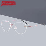 Titanium Prescription Glasses Ultra Light Eyewear Optical Glasses Frame for Male and Female Clear Lenses