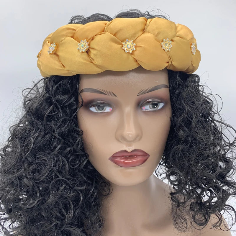 Latest Exaggerated Satin Twist Braids Headband Handmade African Headtie Nigerian Wedding Gele Women Turbans Ladies Head Wraps