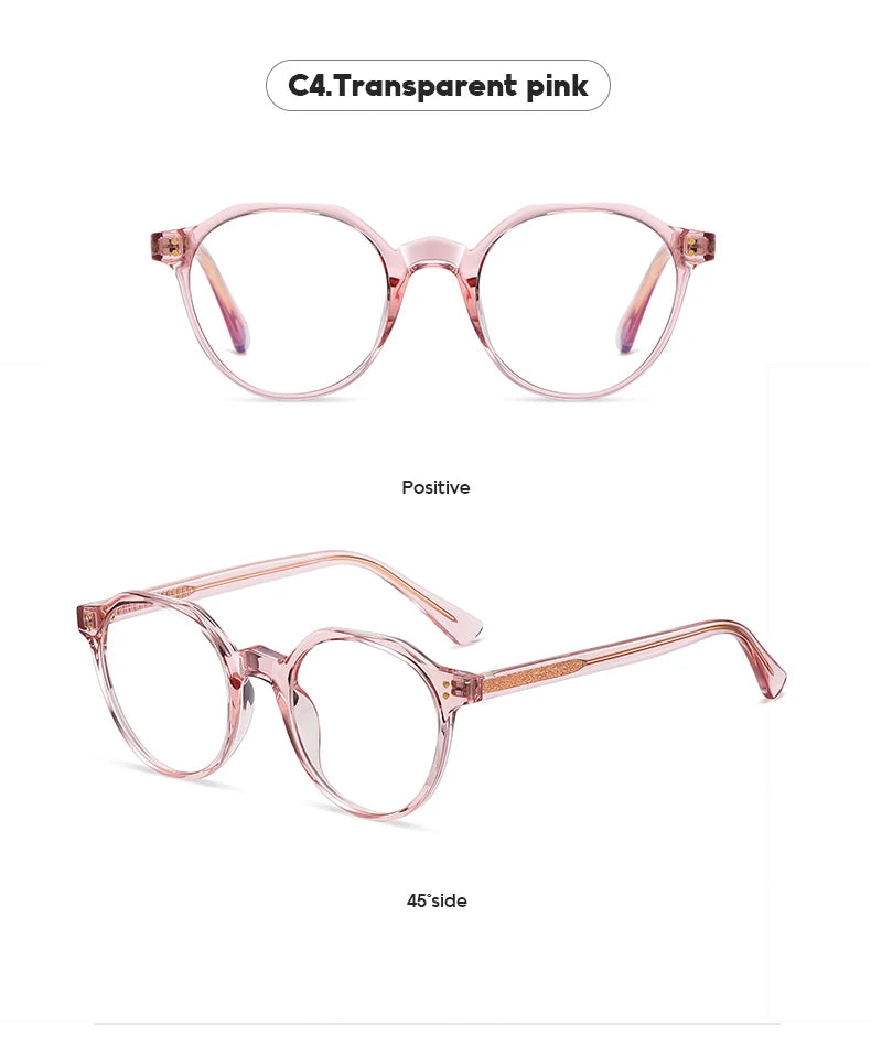 2022 Trending Blue Light Blocking Men's Retro Glasses TR90 Anti Radiation Eyeglasses Women Round Transparent Fashion Eyewear