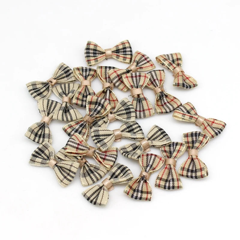 50pcs/lot Cute Handmade DIY Small Polyester Satin Ribbon Bow Tie Wedding Scrapbooking Embellishment Crafts Accessory Decoration