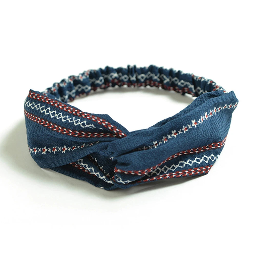 Korean Style Summer Lovely Hairband Women Hair Accessories Turban Twist Cross Headwrap Girl Floral Elastic Knotted Headwear