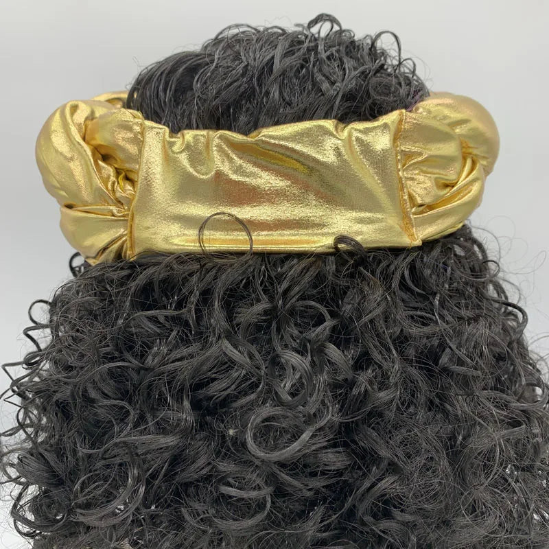 Bronzing Fabric Women's Headbands Elastic Braids Hair Bands Female Turban Cap Party Headwear Accessories Fashion Bandage Bandana