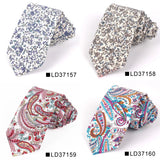 New Floral Tie For Men Women Skinny Cotton Neck Tie For Wedding Casual Mens Neckties Classic Suits Flower Print Neck Ties Cravat