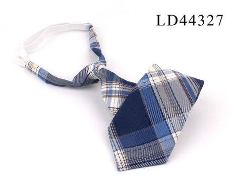 New Rubber Ties Casual Plaid Necktie For Boys Girls Neck Ties Simple Slim Necktie Gravatas Lazy Person Student Tie Neck Wear