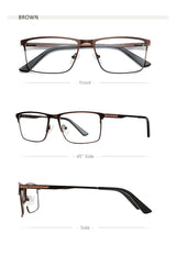 ZENOTTIC Men Titanium Alloy Optical Glasses Frame Fashion Male Square Eyewear Ultralight Metal Non-Prescription Eyeglasses