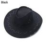 Western Cowboy Hat for Men Women Kids Fedora Outdoor Wide Brim Faux Leather Summer Wide Brim Beach Travel Cap Black White Pink