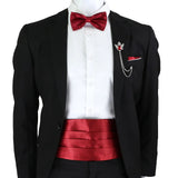 New Fashion Mens Cummerbund Bow Tie Brooch Set Black Red Blue   Waist Seal For Formal Tuxedo Business Suit Dinner Accessories