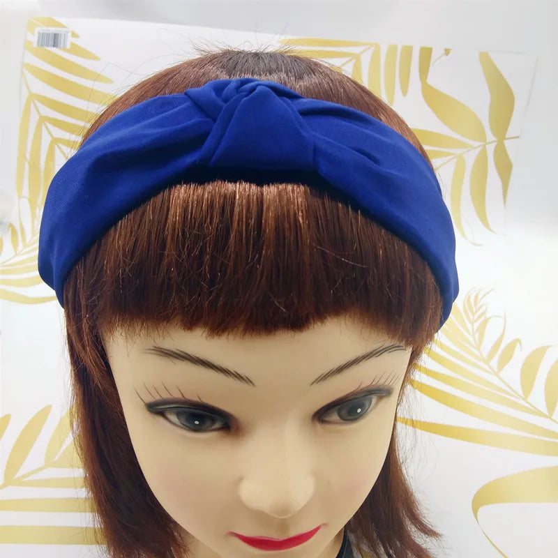 Fashion Top Knot Satin Headbands Wide Fabric Makeup Hairbands for Women Girls Ladies Washing Hair Hoops Bezel Hair Accessories