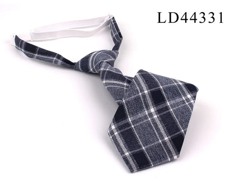 New Rubber Ties Casual Plaid Necktie For Boys Girls Neck Ties Simple Slim Necktie Gravatas Lazy Person Student Tie Neck Wear