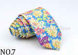 New Floral Tie For Men Women Skinny Casual 100% Cotton Casual Flower Print Skinny Neck Tie For Wedding Party Suits Tie Cravat