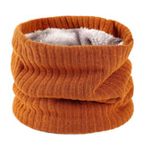 Winter Scarf for Men Fleece Ring Bandana Knitted Warm Solid Scarf Women Neck Warmer Thick Cashmere Hot Handkerchief Ski Mask