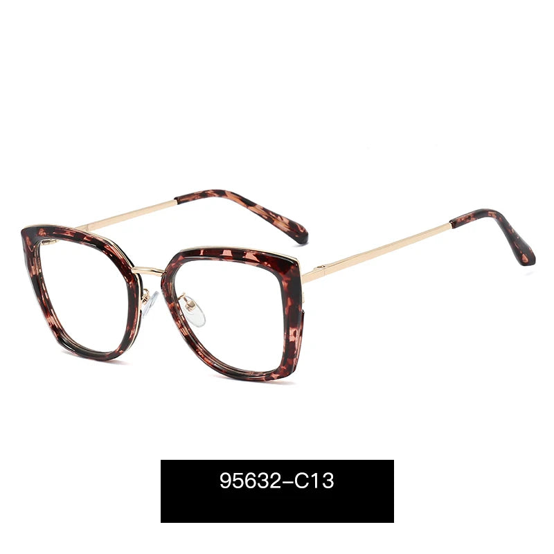 Blue Light Blocking Glasses Frame Women Fashion Eyewear Prescription UV400 Stylish Female Optical Spectacles Anti-Reflective