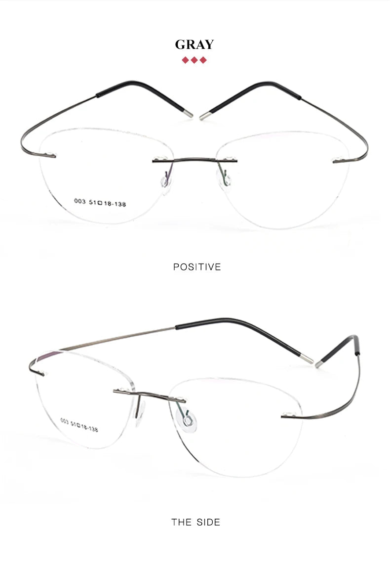 Titanium Prescription Glasses Ultra Light Eyewear Optical Glasses Frame for Male and Female Clear Lenses