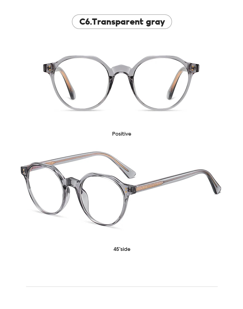 2022 Trending Blue Light Blocking Men's Retro Glasses TR90 Anti Radiation Eyeglasses Women Round Transparent Fashion Eyewear
