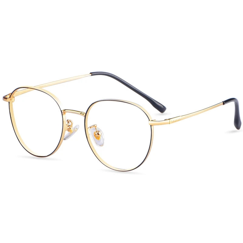 YIMARUILI New Titanium Alloy Wide-Rim Glasses Frame Men Round Retro Myopia Optical Prescription Eyeglasses Frame Women 80047