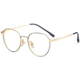 YIMARUILI New Titanium Alloy Wide-Rim Glasses Frame Men Round Retro Myopia Optical Prescription Eyeglasses Frame Women 80047