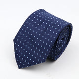 New Classic Strieped Dot Ties For Men Jacquard 7cm Polyester Narrow Tie Skinny Wedding Groom Business Necktie Suit Shirt Gift