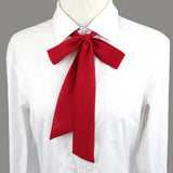 Chic DIY Chiffon Ribbons Bowtie For Ladies Girl School Wedding Solid Color Dot Lithe Black Red Pink Bowknot Shirt Accessories