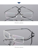 Titanium Eyeglasses Rimless Optical Ultralight Glasses Frame No Screw Prescription Spectacle Frameless Glasses Eyeglasses B2
