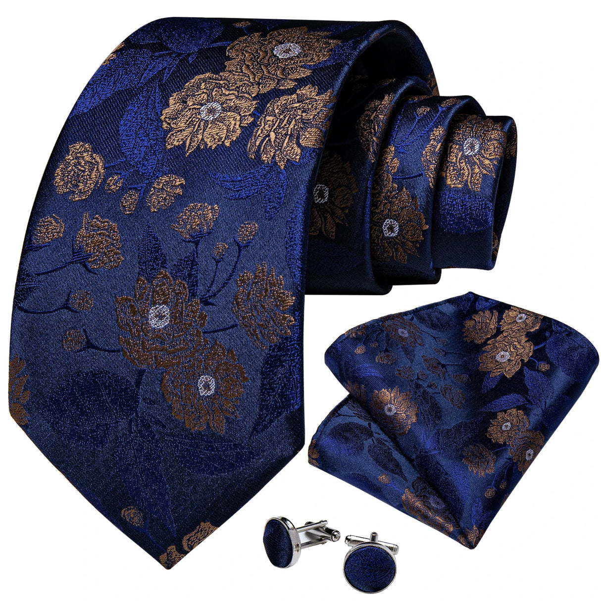 DiBanGu 8cm Blue Plaid Paisley Dot 100% Silk Men Tie Business Formal Wedding Party Necktie Hanky Cufflinks Set Mens Ties Gift