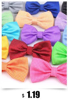 NEW Dots Children Bowtie Fashion Neckwear Adjustable Unisex Bow Tie for Boy and Girl Polyester Pre-Tied