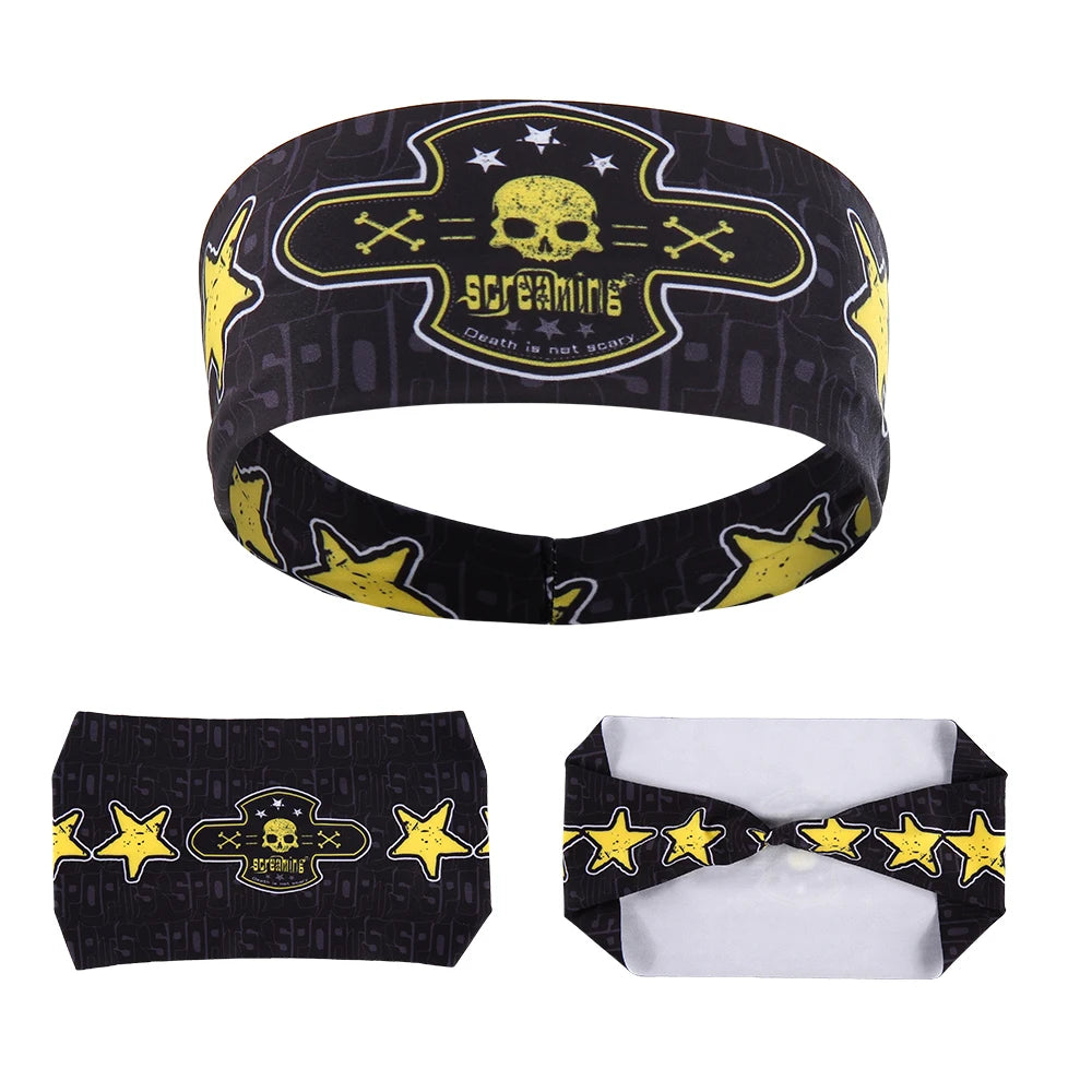 Men Women Sport Headband Skull Ghost Sweat Bandage Elastic Tennis Yoga Gym Headwear Fitness Running Sweatband Hair Accessories