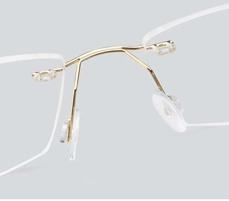 Pure Titanium Eyeglasses Rimless flexible Optical Frame Prescription Spectacle Frameless Glasses Eye glasses 010 Line Temple