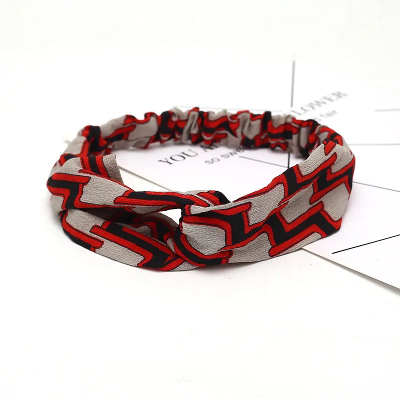 2020 Fashion Bohemian Headband Print Hairbands For Women Girls Vintage Cross Knot Turban Bandanas Headwear Hair Accessories