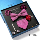 Holiday Gift Box Tie For Men Tie Handkerchief Pocket Squares Cufflink Set Necktie Box Man Dark Grey April Fool's Day