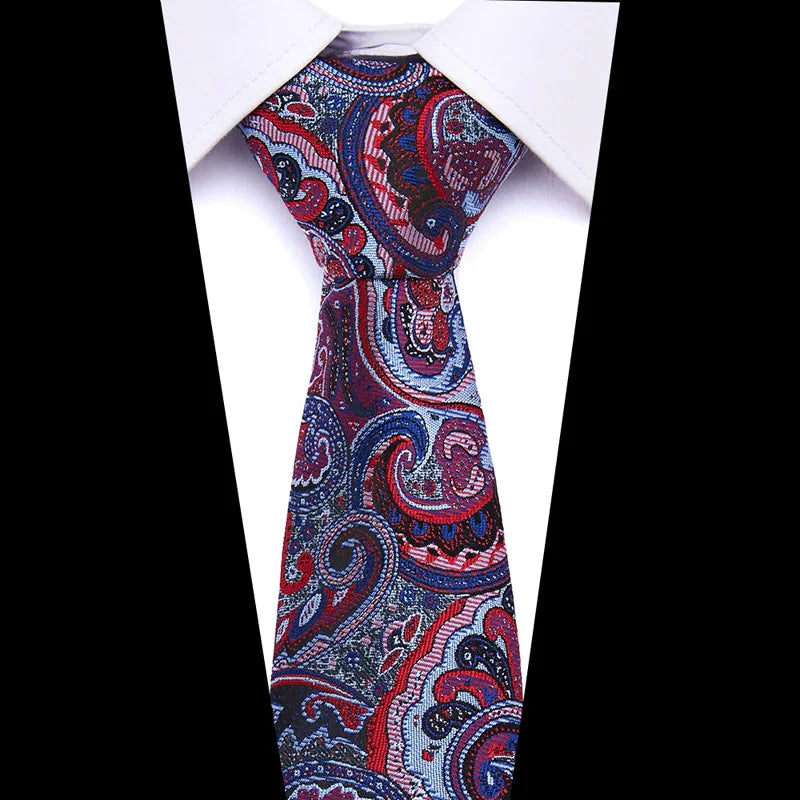 2023 New Design Wholesale 7.5 cm Jacquard Tie Red Men Floral Suit Accessories Fit Formal Party