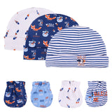 2022 Unisex Baby Hats+Gloves Headwear Cotton Solid Newborn Nightcap Fitted Baby Boys Girls Sets Print Cartoon Baby Accessories