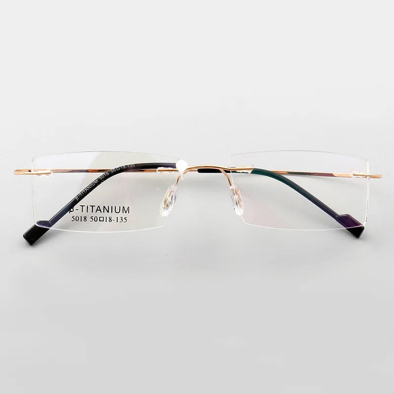 Titanium Eyeglasses Rimless Optical Ultralight Glasses Frame No Screw Prescription Spectacle Frameless Glasses Eyeglasses B2
