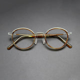 Vintage Pure Titanium Eyeglasses Frame Men Round Ultra Light Glasses Frame Women Retro Luxury Brand Designer Eyewear