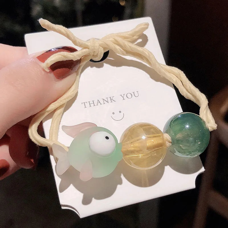 Cartoon Mini Fish Elastic Bands Hair Accessories for Children Cute Little Animals Scrunchies Hair Ropes Accessories Wholesale