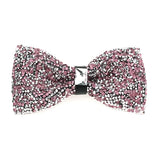 Diamond Pink Color Bow Tie For Men Butterfly Knot Rhinestone Collar Tie Crystal Super Cool Diamond Bowtie Wedding Accessories