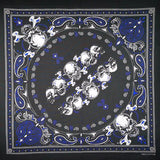 New Design Fashion Hip Hop 100% Cotton Skull Bandana Square Scarf Black Paisley Bicycle Headband For Women/Men/Boys/Girls