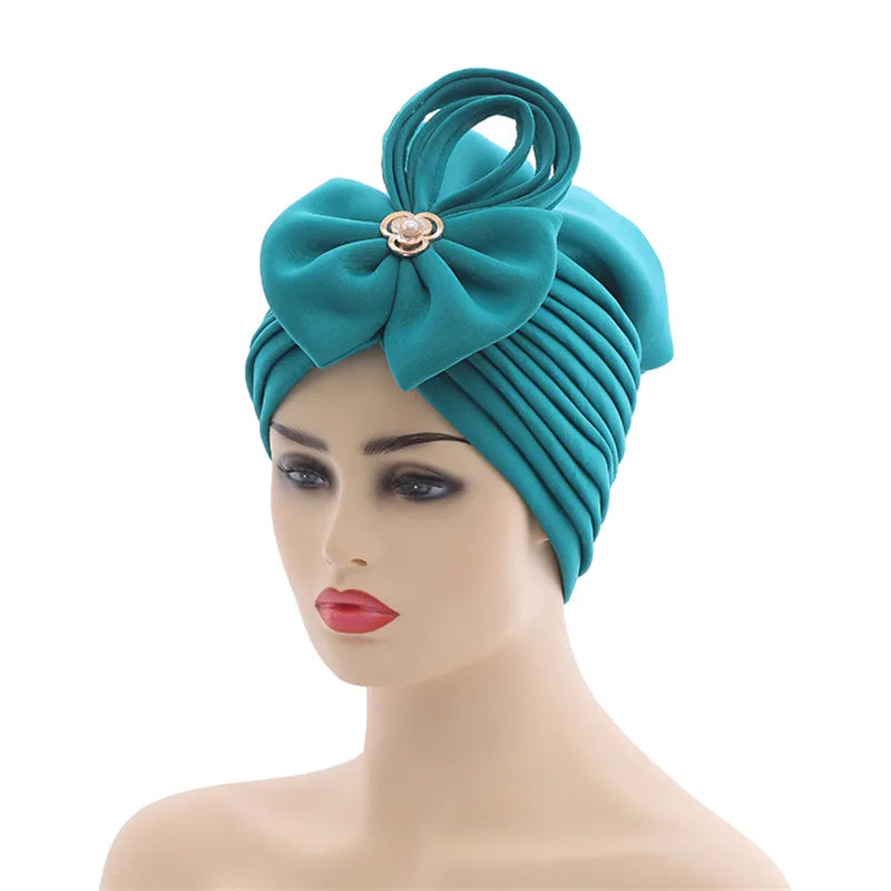 Handmade Nigerian Wedding Gele African Auto Gele Headtie Muslim Turban Cap Arab India Hat Female Head Wraps Turbante Mujer