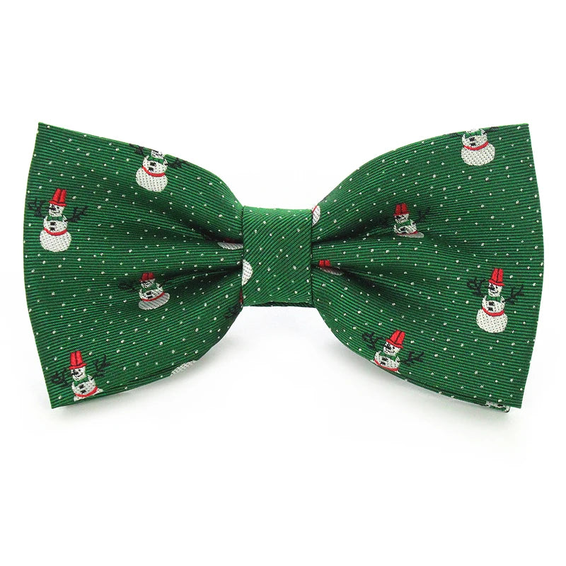 JEMYGINS Christmas Bow Ties for Mens Shirt  Snowflake Christmas Tree Pattern Men Silk Bow Tie  Christmas Party Gift