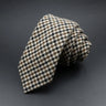 Classic Brown Grey Plaid Striped Wool Necktie Narrow Collar Slim Cashmere Tie For Man Suit Party Casual Accessory Cravat Gift